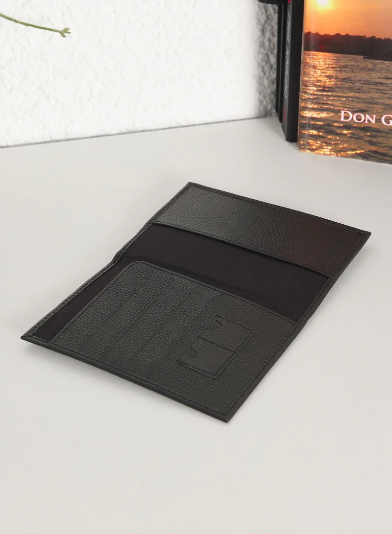 Robert Wood  Webbing Loop Detail Bi-Fold Horse Logo Passport Holder for Men | Best Price UAE